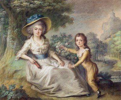 Marie Dupin de Francueil (1748-1821) and her Son, Maurice by French School
